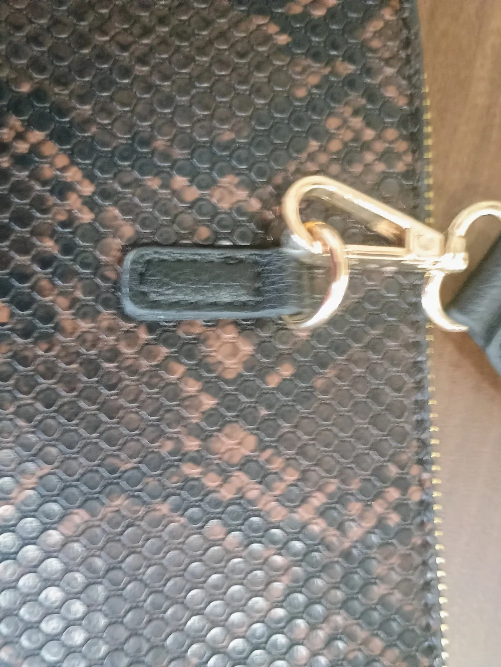 Anne Klein Brown and Black Snake-Print Laptop Bag